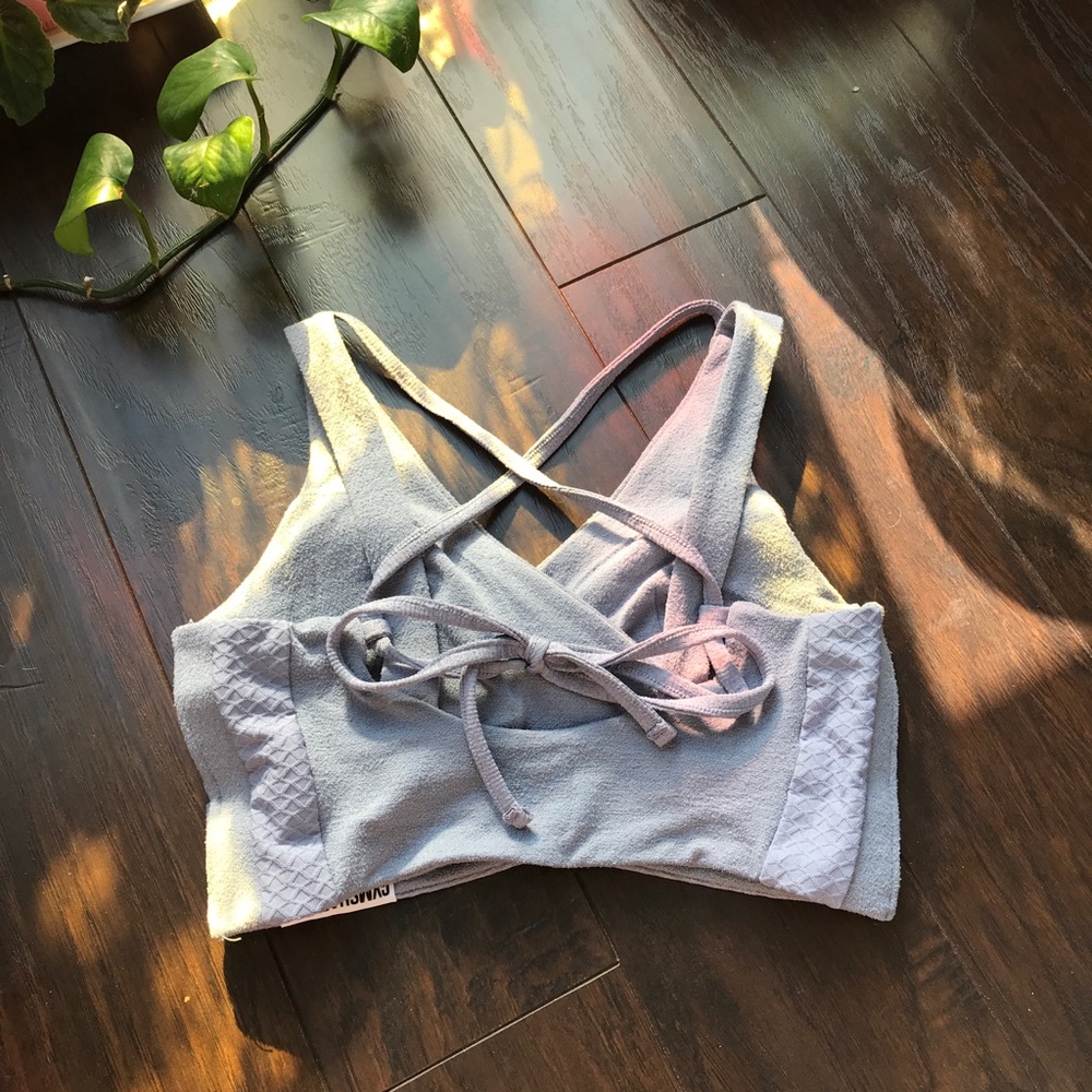 Gymshark Textured Blue Bra